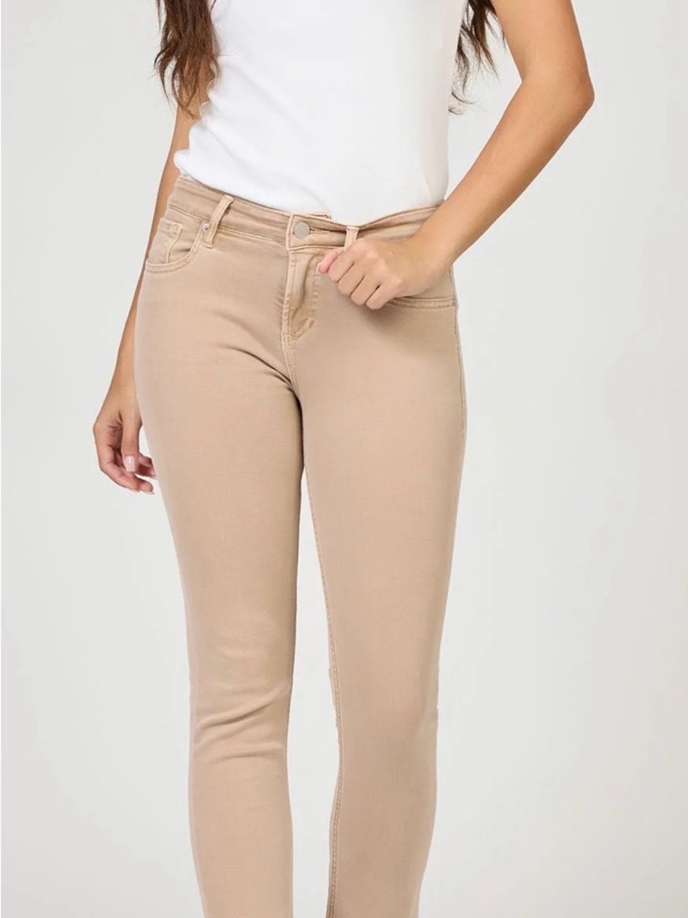 Dear John | Blair Straight CROPPED Jeans with Frayed Hem in Golden Cream | Sz 29 - Picture 2 of 10